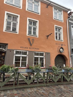 Front of the restaurant  at Vegan Restoran V in Tallinn