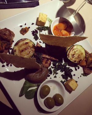 sharing platter for starter at Vegan Restoran V in Tallinn