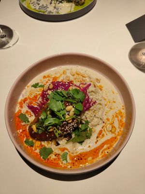 Chicken noodles dish at Vegan Restoran V in Tallinn