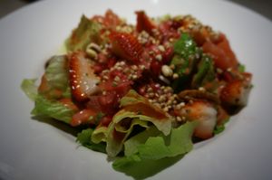 Strawberry salad at Vegan Restoran V in Tallinn