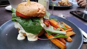 Burger at Vegan Restoran V in Tallinn