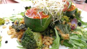 Stuffed zucchini at Vegan Restoran V in Tallinn