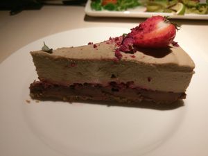 Cake (not raw) so fucking delicious  at Vegan Restoran V in Tallinn