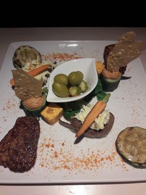 Snack platter at Vegan Restoran V in Tallinn
