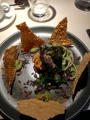 Seafood plate at Vegan Restoran V in Tallinn