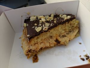 Snickers cake at Vegan Restoran V in Tallinn