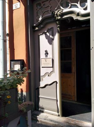 The entrance at Vegan Restoran V in Tallinn