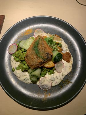 fish n chips at Vegan Restoran V in Tallinn