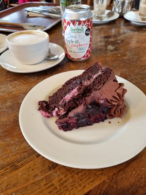 Vegan and GF Black Forest Chocolate Cake at The Storehouse Restaurant in Foulis Ferry