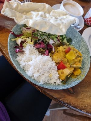 Coconut jackfruit curry at The Storehouse Restaurant in Foulis Ferry