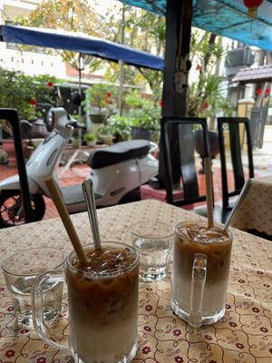 Leckere coconut coffees   at Nhà Hàng Chay Emma - Emma's Vegan Garden in Hoi An