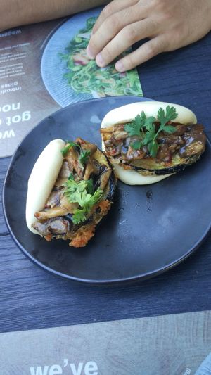 the amazingly delicious steamed buns at Wagamama in Cardiff