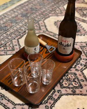 Sake and beer available.  at Ekoin in Koya