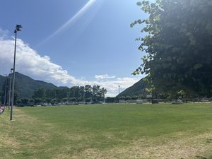 The view of the lake from the seating   at CALA Melide in Lugano