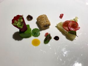 One dish of the 8 course menu at WUJIE 大蔬无界 - The Bund in Shanghai