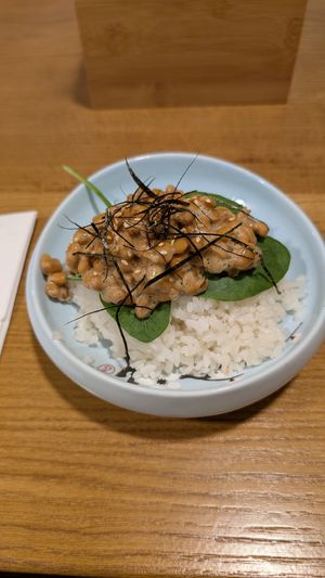 Natto on rice at Matcha Komachi - 1030 in Vienna