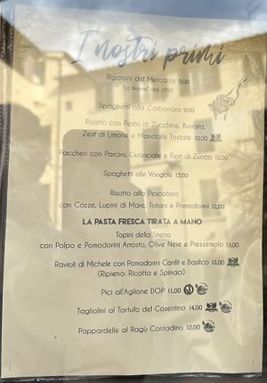 Menu  at Osteria dei Mercanti in Arezzo