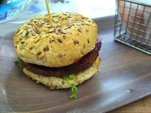Impossible burger at Carrot Express - South Beach in Miami Beach