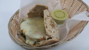Veggie Burger melt in pita at Carrot Express - South Beach in Miami Beach