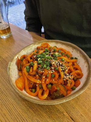 Udon noodles with gochujang sauce  at Ohy-Ahy in Województwo Lubuskie