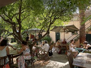 Garden seating at Temple Natura in Mallorca