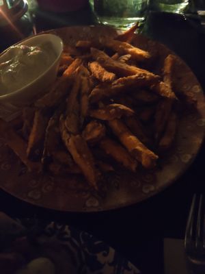 Sweet potato fries at Temple Natura in Mallorca