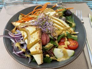 Smoked Tofu Salad  at Temple Natura in Mallorca