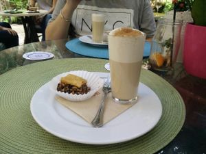 Baklava and Chai Latte at Temple Natura in Mallorca