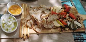 Cheese board at Temple Natura in Mallorca