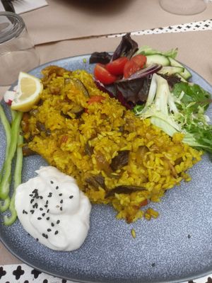 Vegan Paella - Chef's special dish at Temple Natura in Mallorca