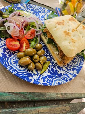 Escalope Sandwich at Temple Natura in Mallorca