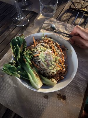 Noodle salad  at Temple Natura in Mallorca