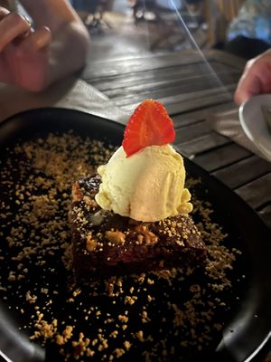 Chocolate brownie  at Temple Natura in Mallorca