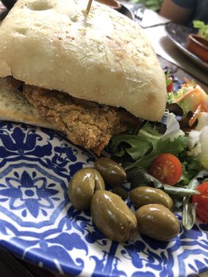 Escalope sandwich   at Temple Natura in Mallorca