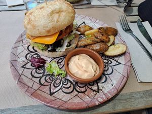 American Burger at Temple Natura in Mallorca