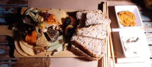 Cheese board at Temple Natura in Mallorca