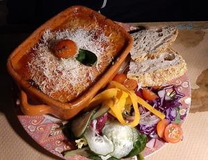 Eggplant Parmigiano - (gratin or lasagna (without pasta)) at Temple Natura in Mallorca