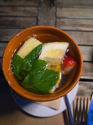 Hot lemonade at Temple Natura in Mallorca