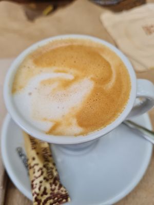 Cortado with oat milk at Temple Natura in Mallorca
