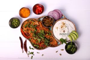 Tawa Pulav and Avacado Raita - Basmati Rice spiced with Indian spices and yoghurt  at Posto Bistro in Prague