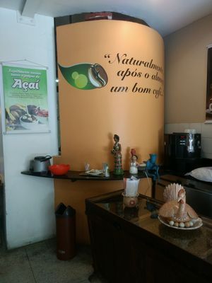 cofee area after lunch at Naturalmente in Belo Horizonte