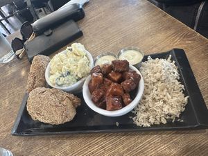 Combo plate so delicious!  at Souley Vegan in Oakland