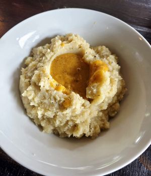 Creamy mashed potatoes at Souley Vegan in Oakland