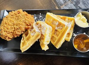 Chicken and waffles at Souley Vegan in Oakland