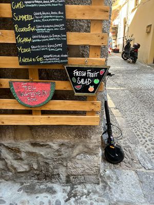 Zagara fruit and juice stand  at Zagara Juice Bar in Cefalu