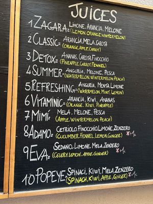 Juices  at Zagara Juice Bar in Cefalu