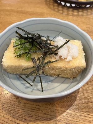 Age Dofu (minus the sauce)  at Shinano Sushi Bar & Japanese Cuisine in Cleveland