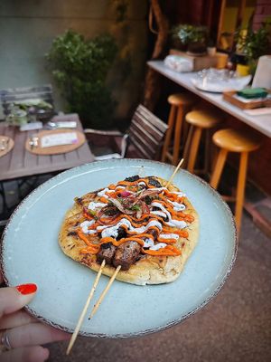 Vegan souvlaki, homemade pita at Pan Kitchen - Pop Up  in Istanbul