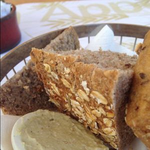 Vegan Breads and Lemon/Olive Oil Spread at Cafe Louise - Ramat Aviv in Tel Aviv