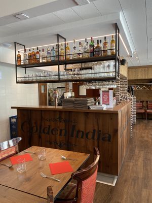 The Bar is Open! The ambiance is very formal.  at Golden India in Zermatt